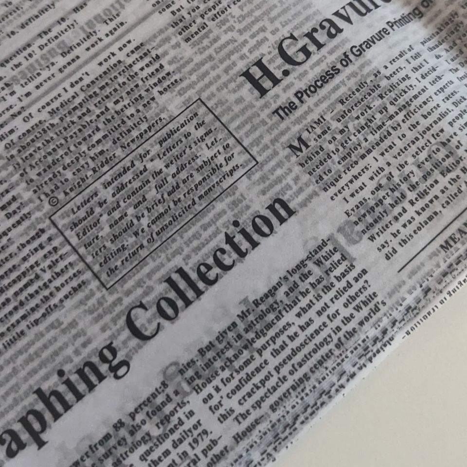 Newspaper Print Tissue Paper: Scrapbook, Gift Wrap, Decoupag