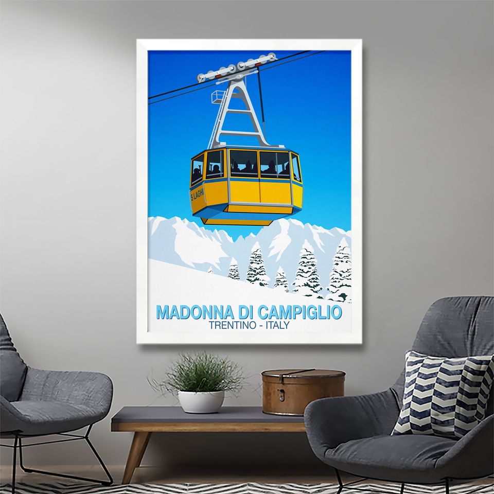 Madonna di Campiglio Ski Poster, Ski Resort Poster