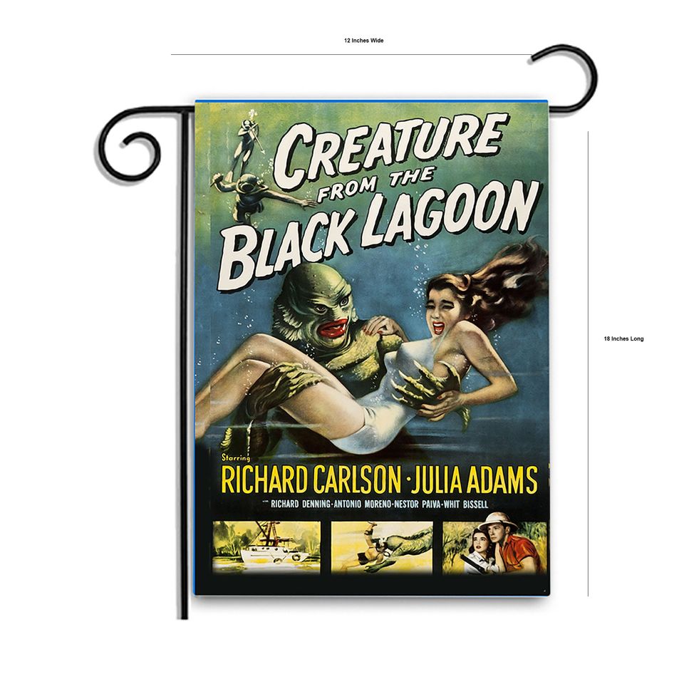 Vintage Horror Movie Creature From The Black Lagoon Garden Flag