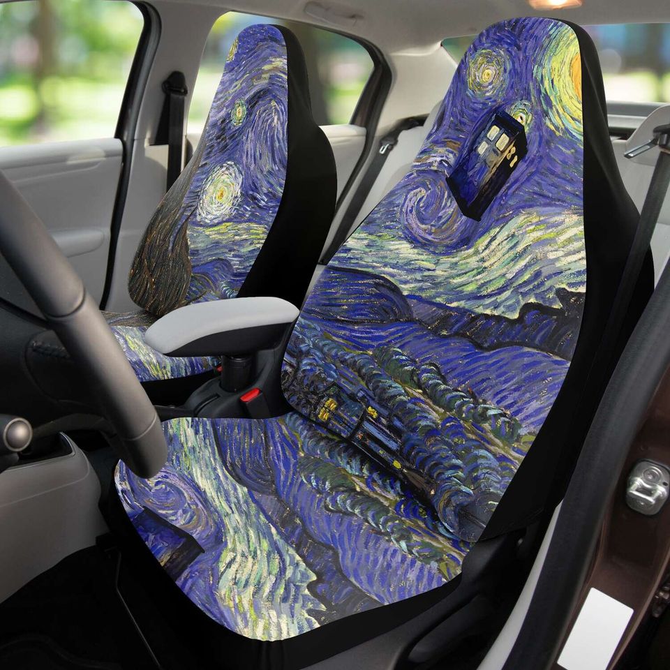 TARDIS Starry Night Inspired Car Seat Covers