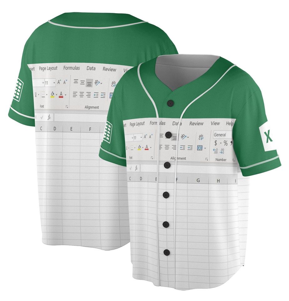 Funny Excel Baseball Jersey