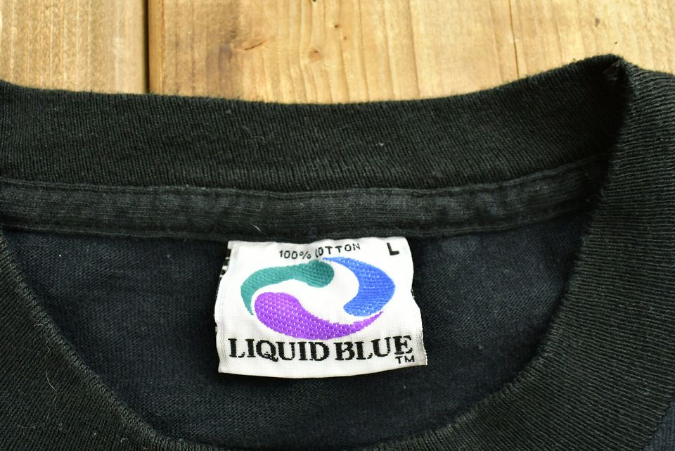 Vintage 1994 Liquid Blue All Over Wizard Graphic Print T-Shirt