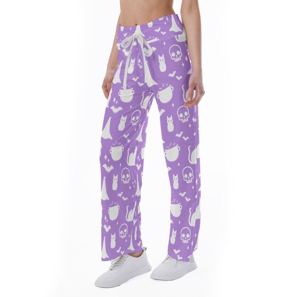 Skull Witch Halloween Goth Pattern Trousers Pants