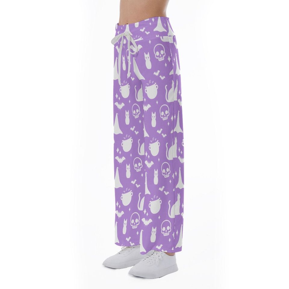 Skull Witch Halloween Goth Pattern Trousers Pants
