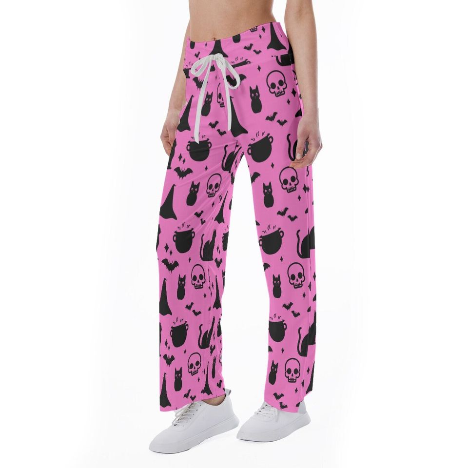 Skull Witch Halloween Goth Pattern Trousers Pants