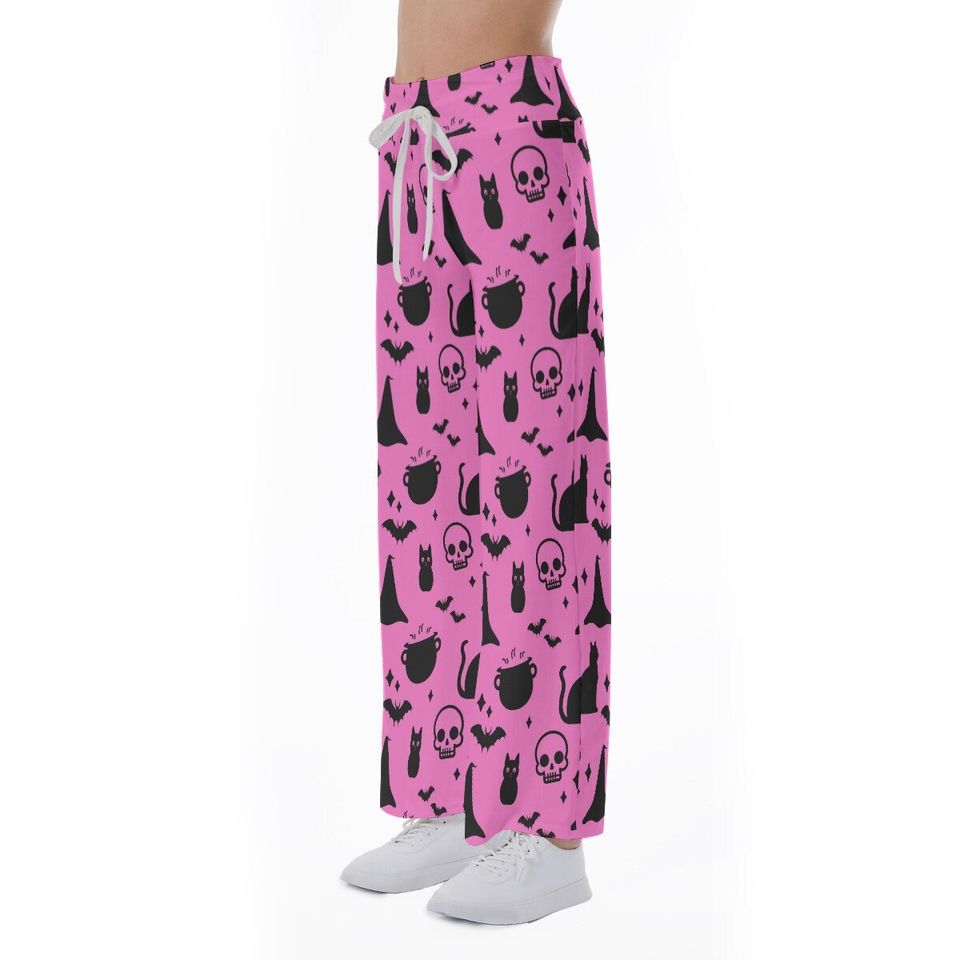 Skull Witch Halloween Goth Pattern Trousers Pants