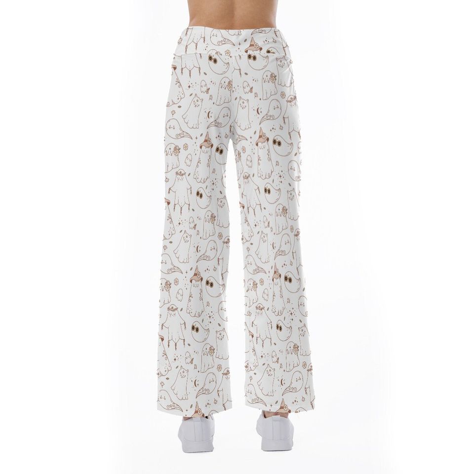 Halloween Ghost Groovy Pattern Trousers Pants