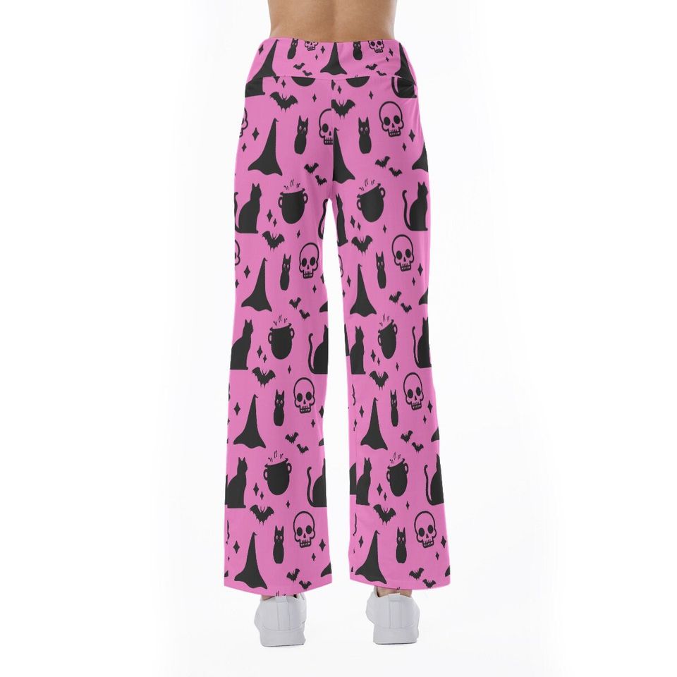 Skull Witch Halloween Goth Pattern Trousers Pants