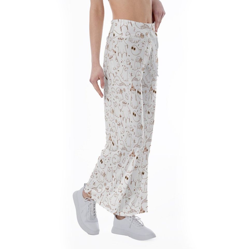 Halloween Ghost Groovy Pattern Trousers Pants
