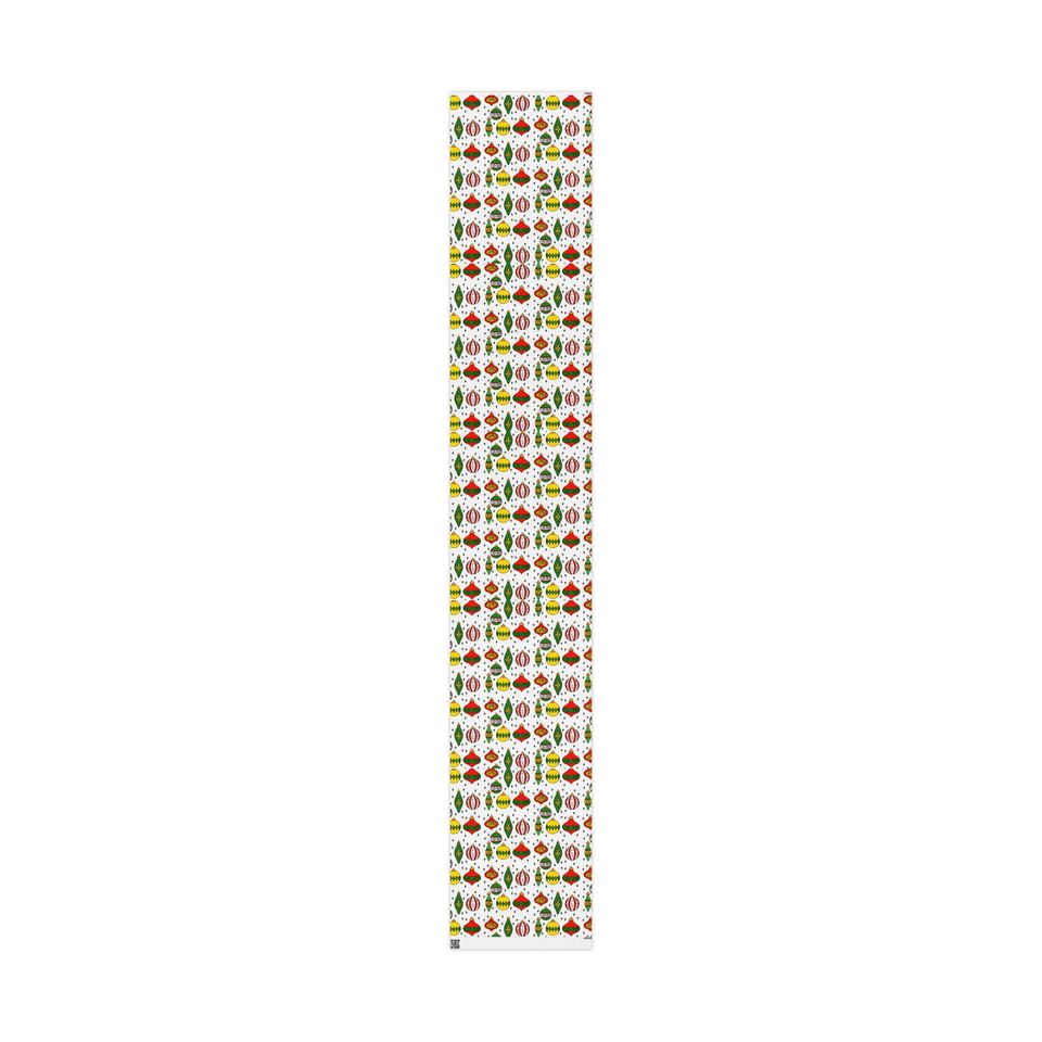 Slightly Subtle Retro Christmas Ornaments FDT Wrapping Paper | Holiday Gift Wrap Roll