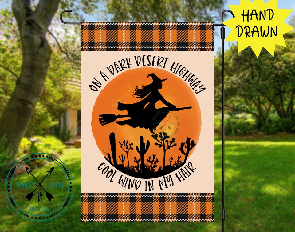 Garden Flag PNG, Sublimation Template, Halloween Garden Flag