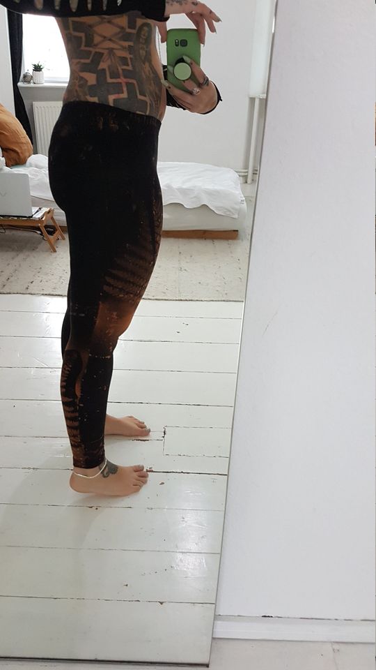 Fern Autumn Leggings Leaf Black Olive Green Blue Brown Goa Pixie Ombre Psi Yoga Legging