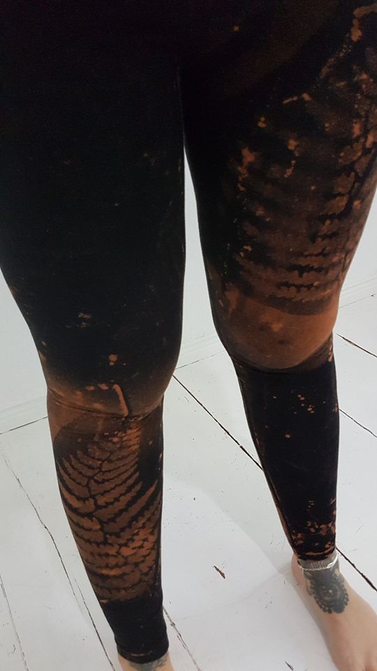 Fern Autumn Leggings Leaf Black Olive Green Blue Brown Goa Pixie Ombre Psi Yoga Legging