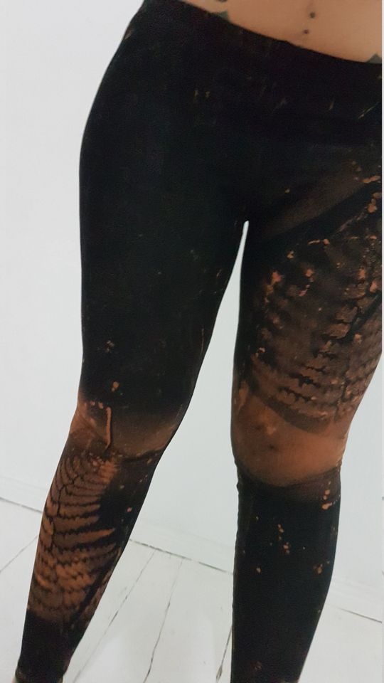Fern Autumn Leggings Leaf Black Olive Green Blue Brown Goa Pixie Ombre Psi Yoga Legging