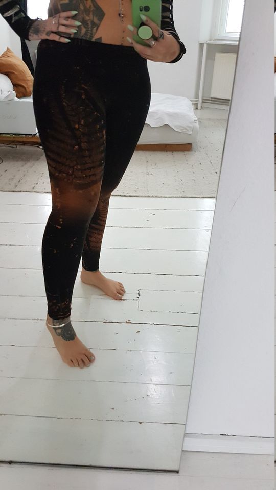 Fern Autumn Leggings Leaf Black Olive Green Blue Brown Goa Pixie Ombre Psi Yoga Legging