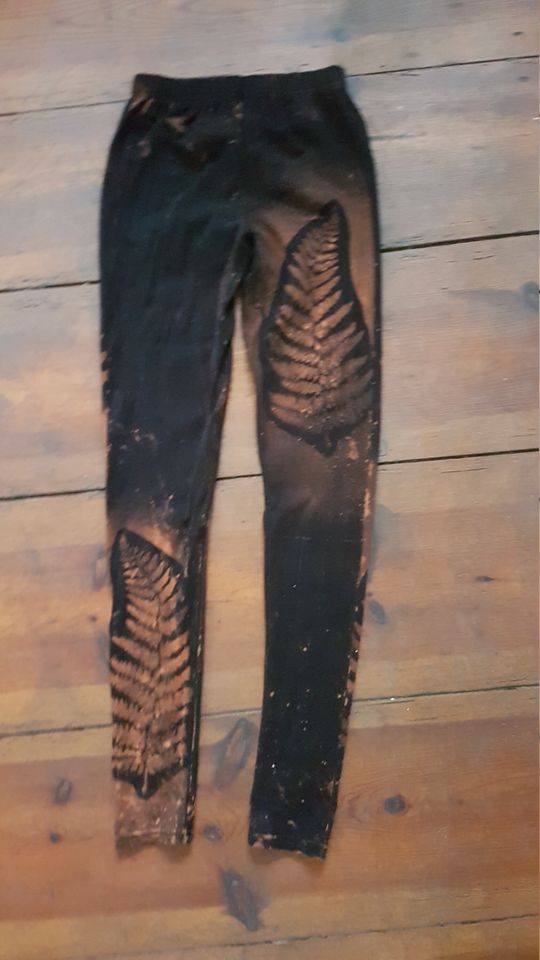 Fern Autumn Leggings Leaf Black Olive Green Blue Brown Goa Pixie Ombre Psi Yoga Legging