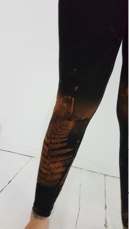Fern Autumn Leggings Leaf Black Olive Green Blue Brown Goa Pixie Ombre Psi Yoga Legging