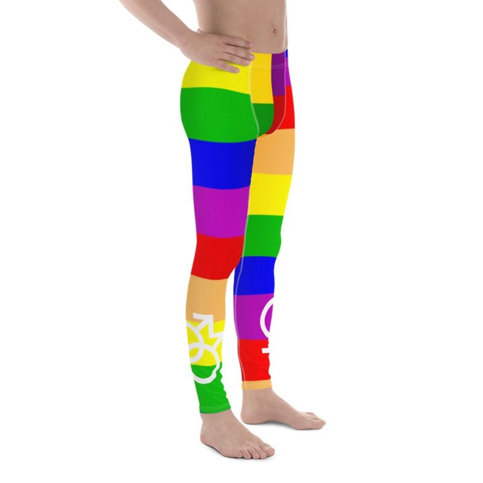 LBGT Rainbow Gay Pride Flag Men's  Athletic Leggings