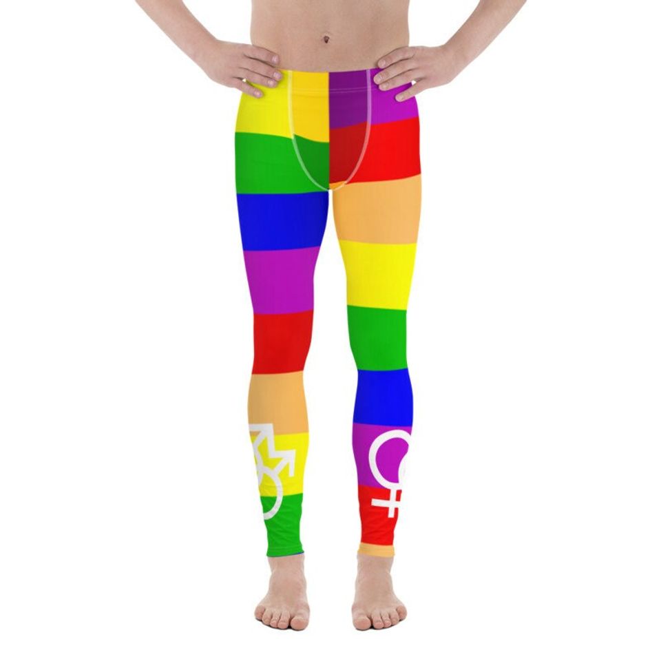 LBGT Rainbow Gay Pride Flag Men's  Athletic Leggings