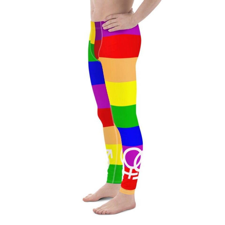 LBGT Rainbow Gay Pride Flag Men's  Athletic Leggings