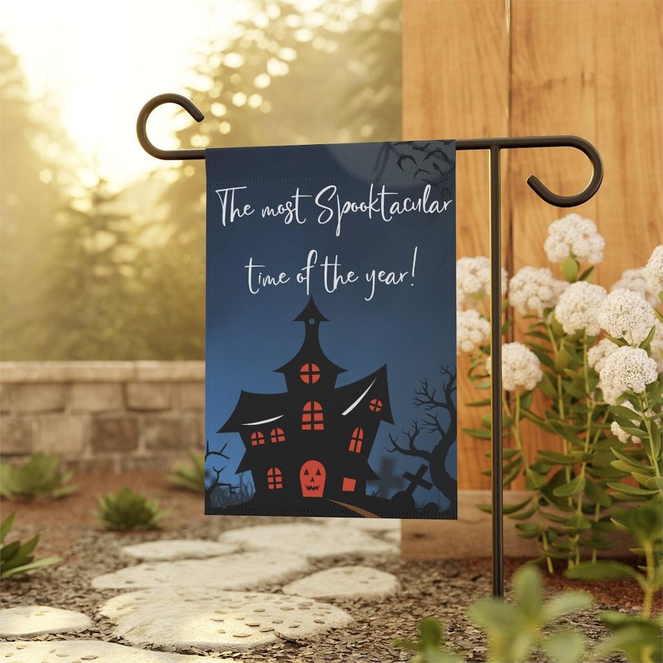 Halloween Garden Flag | Haunted House Yard Flag | Garden Yard Flag