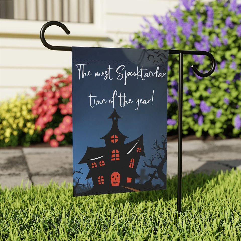 Halloween Garden Flag | Haunted House Yard Flag | Garden Yard Flag