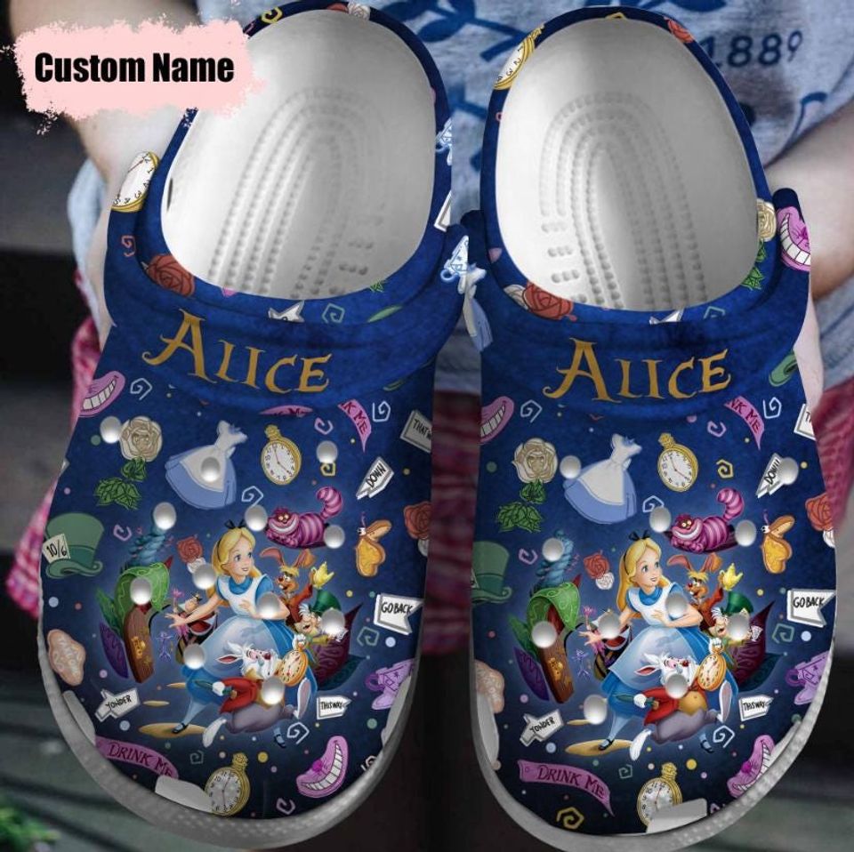 Personalized Disney Alice in Wonderland Clogs, Disney Clogs