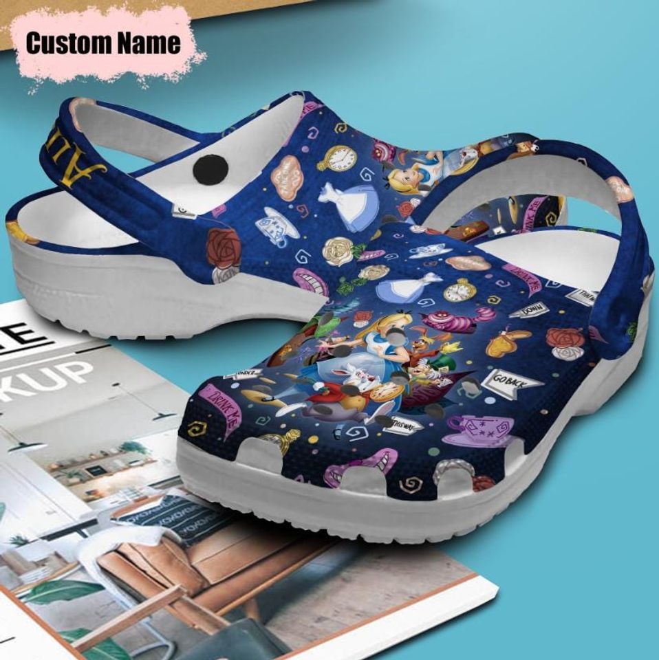 Personalized Disney Alice in Wonderland Clogs, Disney Clogs