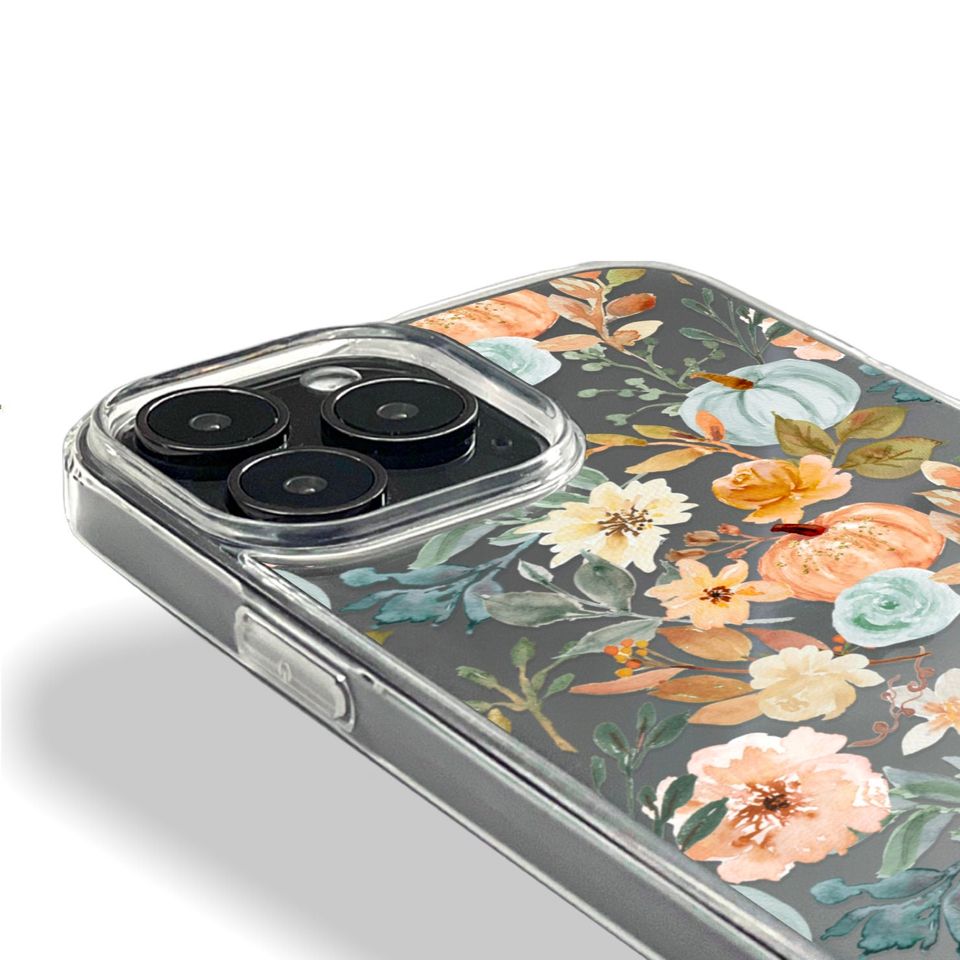 Orange Teal Fall Pumpkins Phone Case For iPhone Case With Cute Autumn Halloween