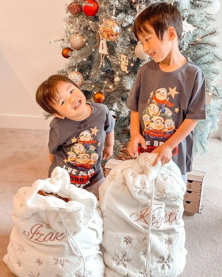 Embroidered Plush Snowflake Christmas Santa Sack