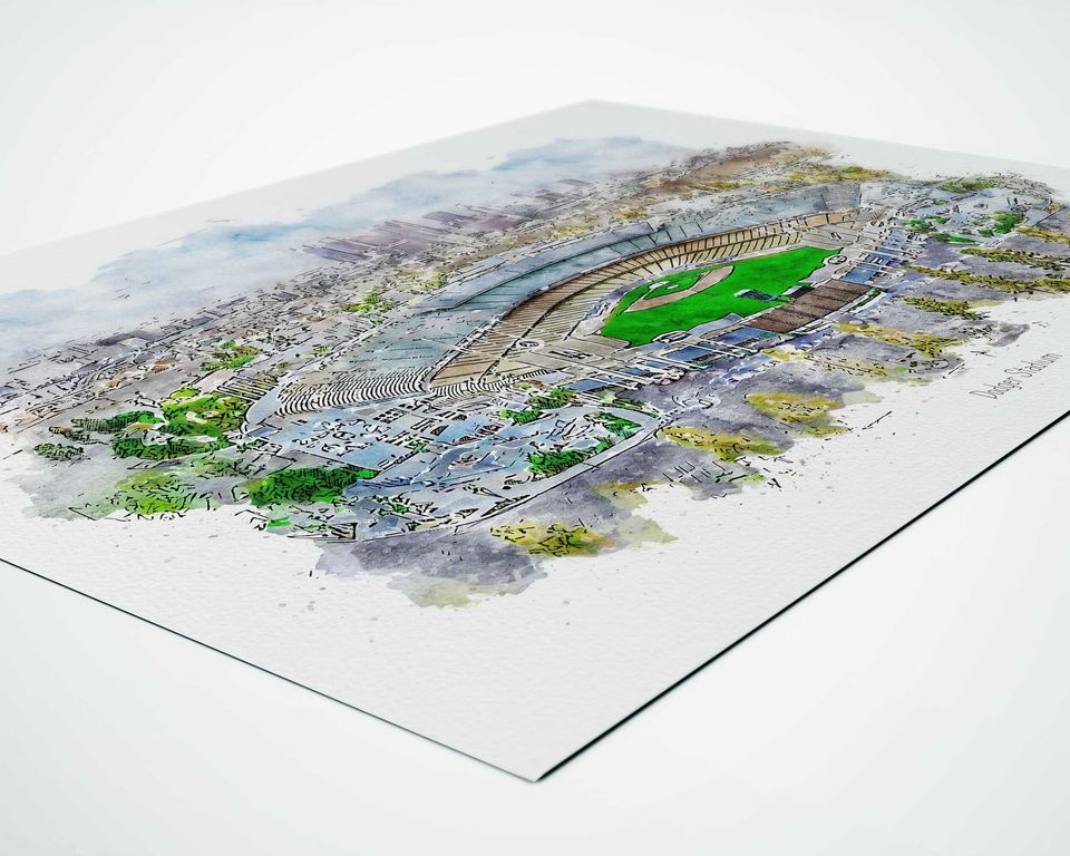 Los Angeles Dodgers Baseball Poster, Dodger Stadium Print, Printable Wall Art, Sports Wall Decor