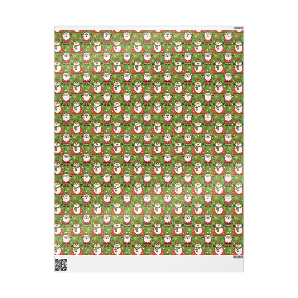 Santa Wrapping Paper, Christmas Kids Gift Wrap, Xmas Packaging Sheet