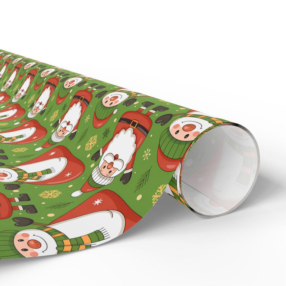 Santa Wrapping Paper, Christmas Kids Gift Wrap, Xmas Packaging Sheet