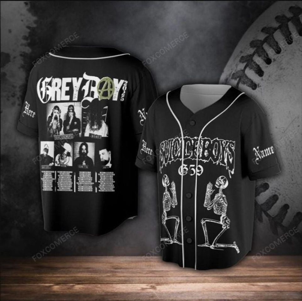 Custom Suicideboy Tour Baseball Jersey - Grey Day Tour 2025
