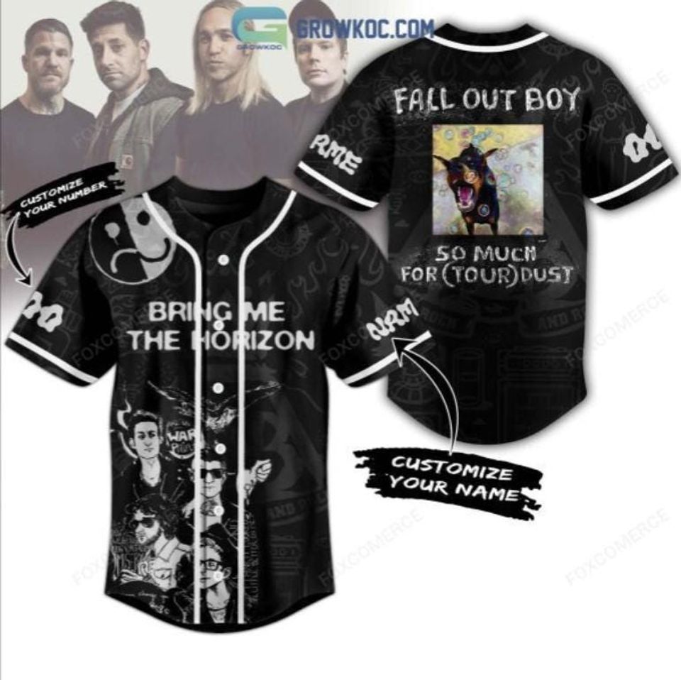 Bring Me The Horizon Fall Out Boy So Much For Tour Dust Personalized Baseball Jersey