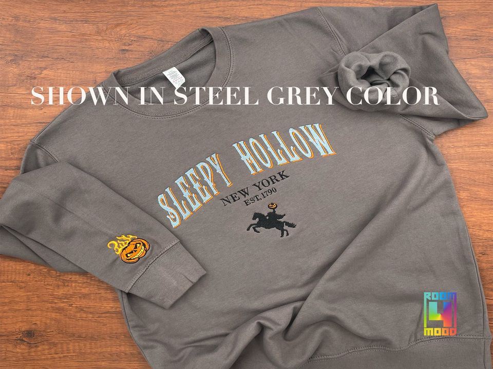 Sleepy Hollow sweatshirt, Headless rider Halloween, Fall Embroidered Sweatshirt