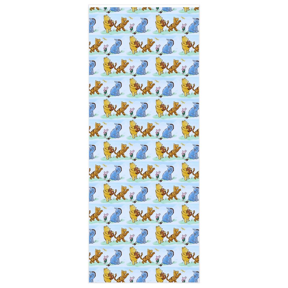 Classic Winnie the Pooh Wrapping Paper with Tigger, Piglet, Eeyore