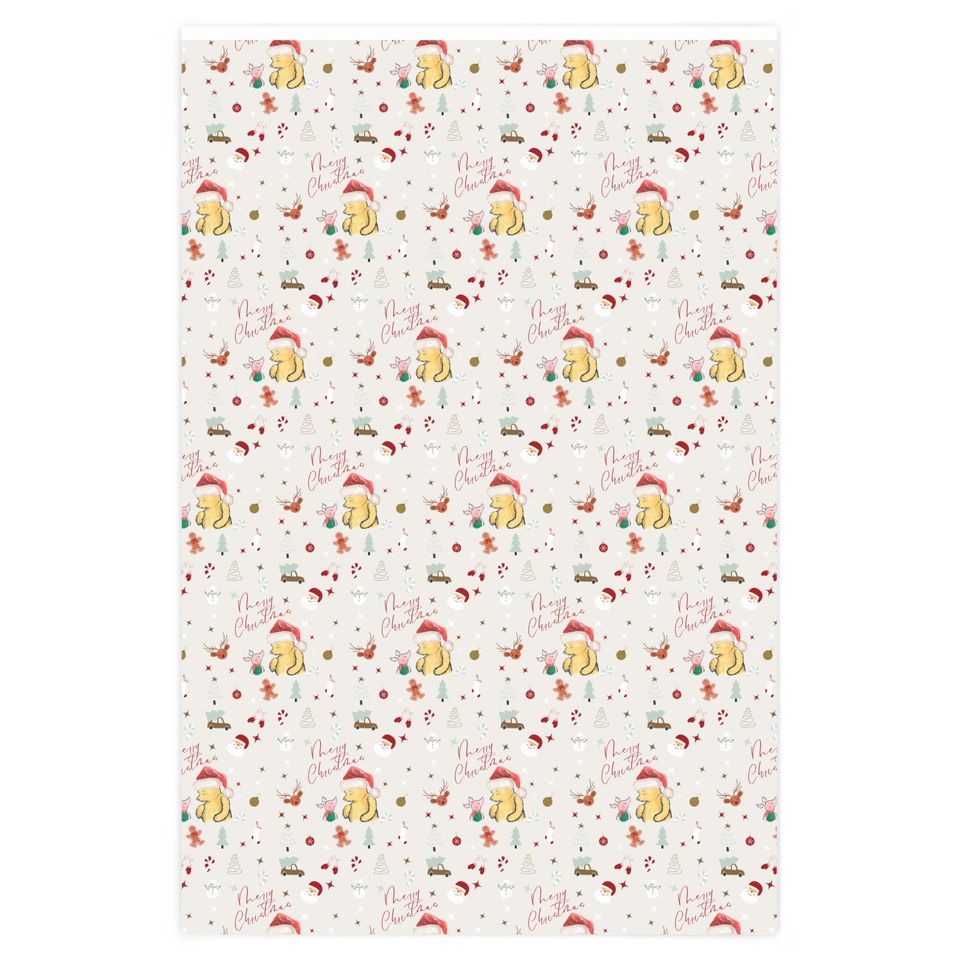 Winnie the Pooh Wrapping Paper Merry Christmas with Piglet