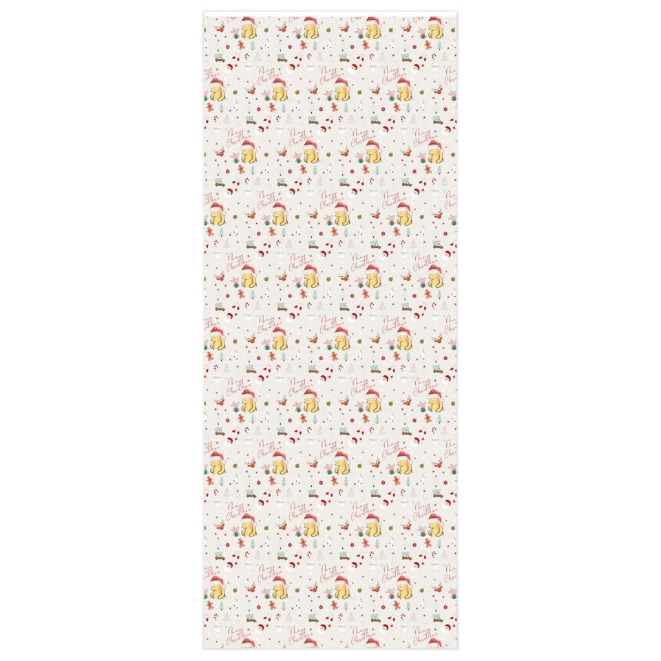 Winnie the Pooh Wrapping Paper Merry Christmas with Piglet