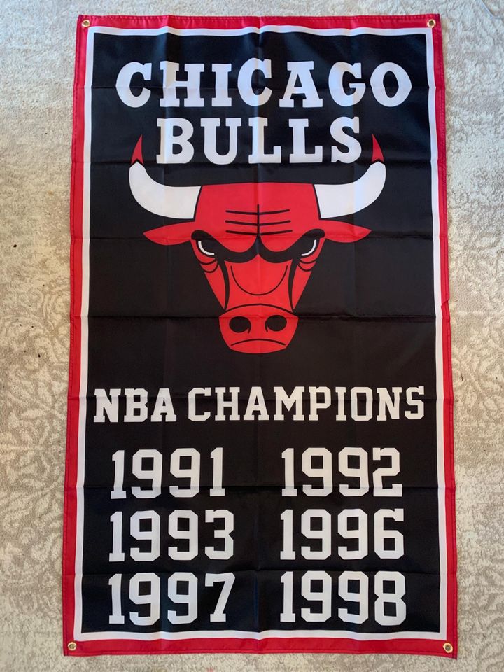 Chicago Bulls NBA Championship Wall Banner Flag