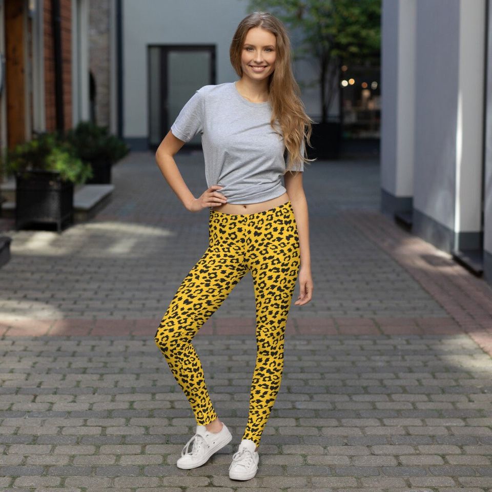 Leopard Print Leggings, Sports Yoga Leggings