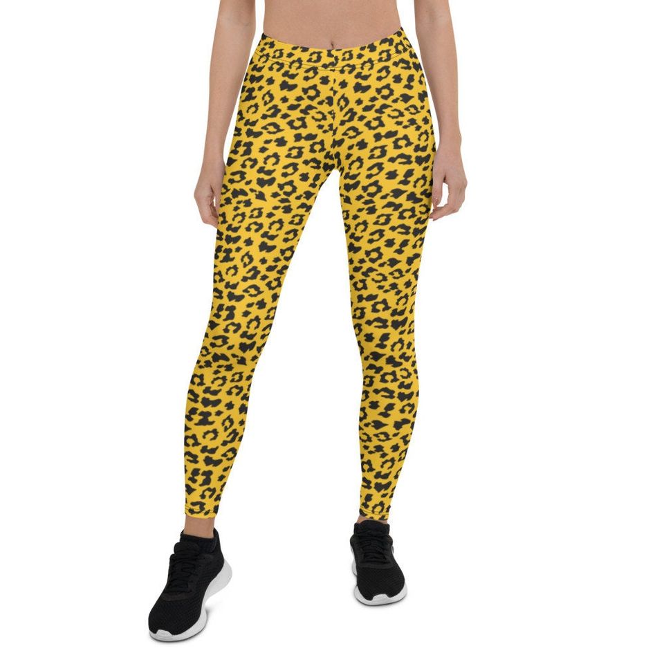Leopard Print Leggings, Sports Yoga Leggings