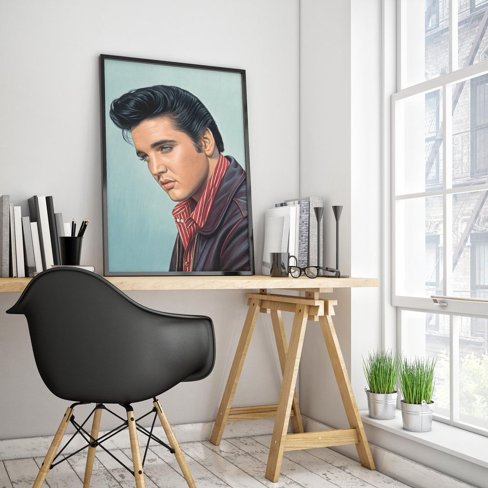 Elvis Presley Modern Celebrity Portrait | Wall Art Poster | Pop Culture Decor