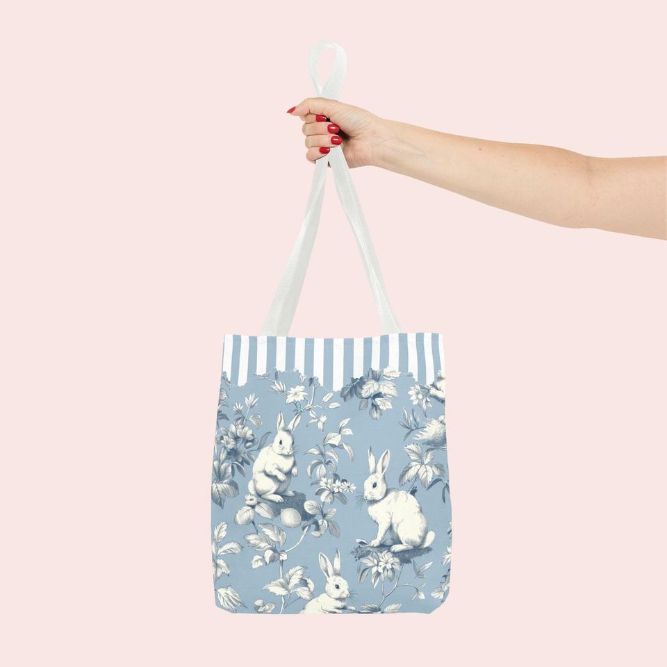Toile Bunnies Tote Bag
