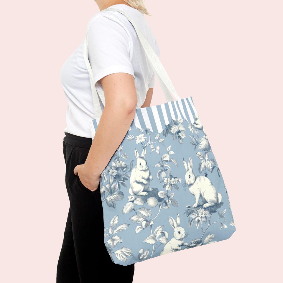 Toile Bunnies Tote Bag