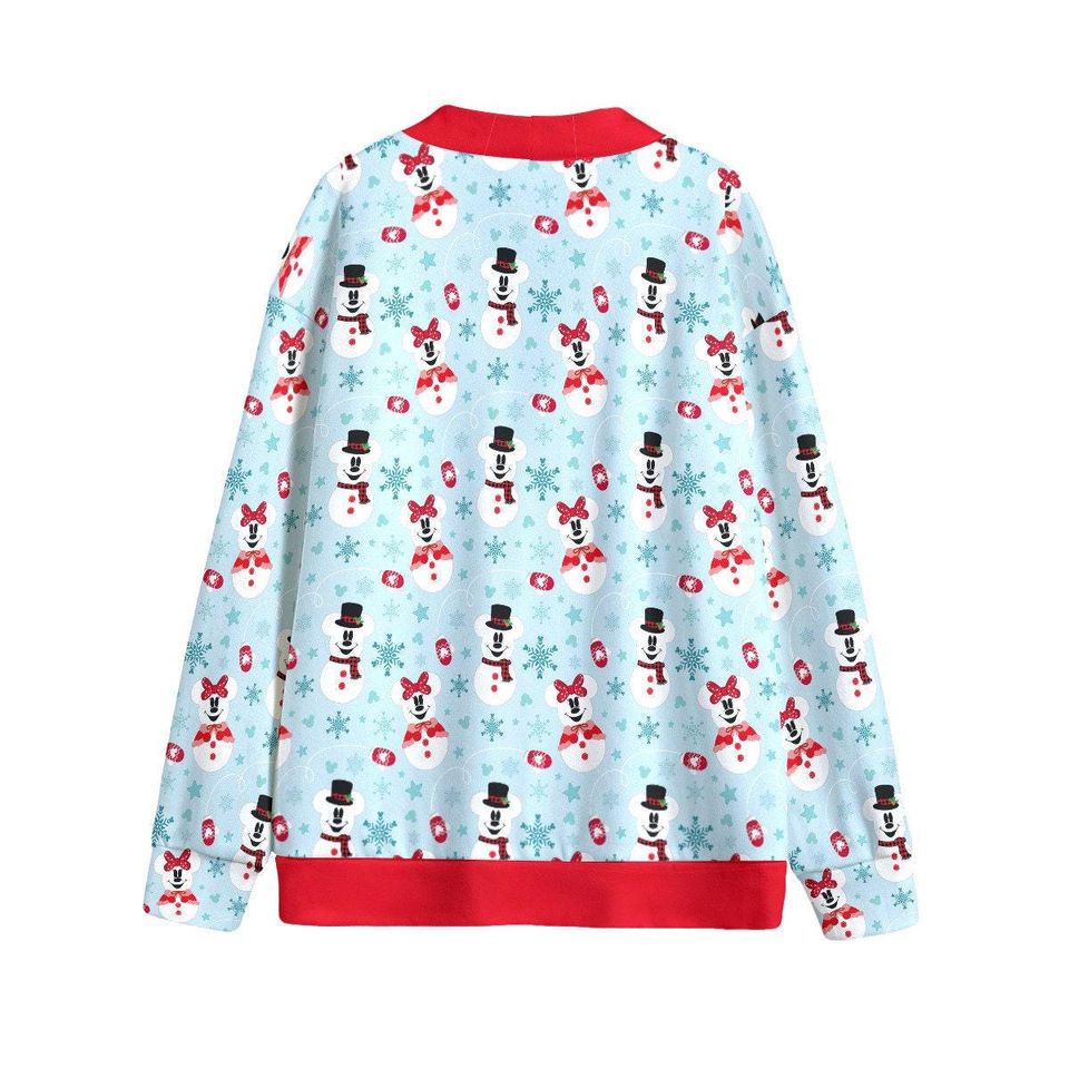Mickey Snowman Button Up Cardigan Jacket