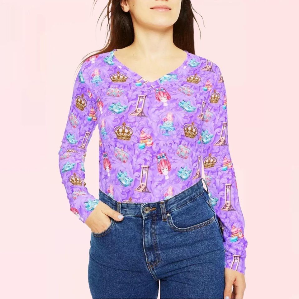 Let Them Eat Cake Womens Long Sleeve Vneck Shirt