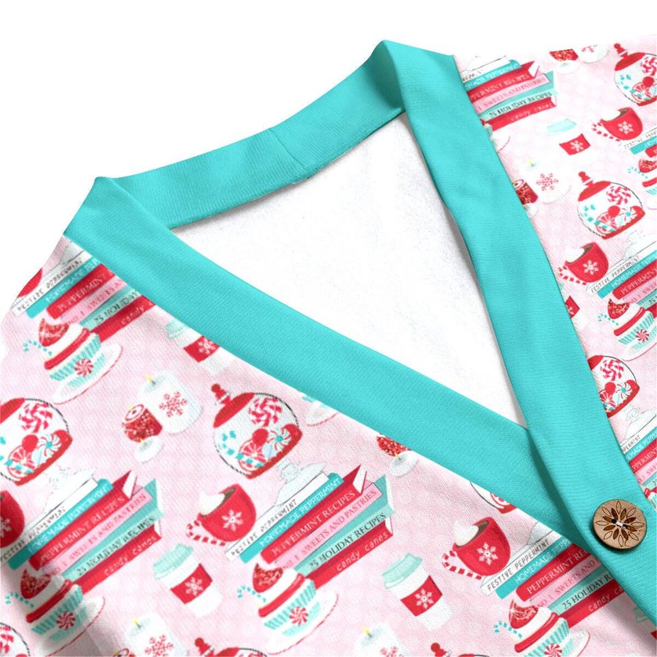 Pretty Peppermint Books Button Up Cardigan Jacket, Blue
