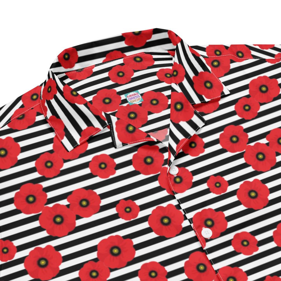 Striped Poppies Disney Hawaiian