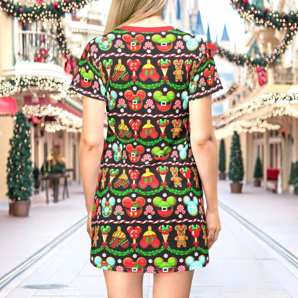 Gingerbread Mickey Mouse 3D Women's T-shirt Dress